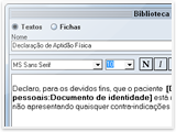 Cadastro de textos na biblioteca do Centralx Clinic - declaração
