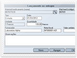 Lançamento no estoque